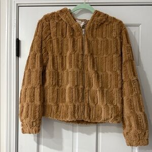 Band of The Free Faux Fur Hooded Jacket Butterscotch NWT Size Small